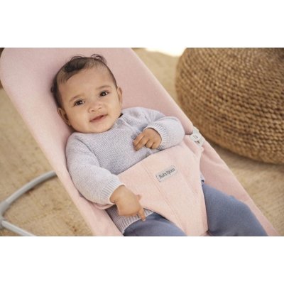 BabyBjörn Lehátko Bouncer Bliss Woven - Light Pink Mélange - obrázek