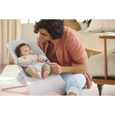 BabyBjörn Lehátko Bouncer Bliss Woven - Light Grey Mélange - obrázek