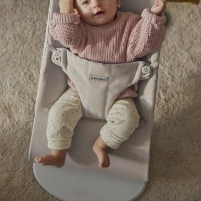 BabyBjörn Lehátko Bouncer Bliss Woven - Light Beige Mélange - obrázek