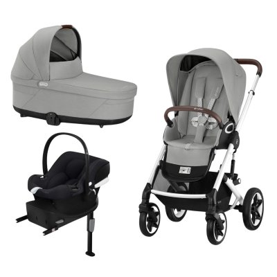 Cybex Výhodný set Talos + Lůžko + Autosedačka se základnou Black - Stone Grey