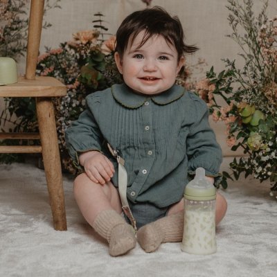 Suavinex Poetry Kojenecká láhev průtok M 270 ml - Zelená - obrázek