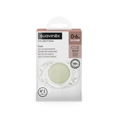 Suavinex Poetry Dudlík fyziologický SX Pro 0 - 6 m - Zelený - obrázek