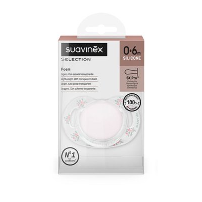 Suavinex Poetry Dudlík fyziologický SX Pro 0 - 6 m - Růžový - obrázek