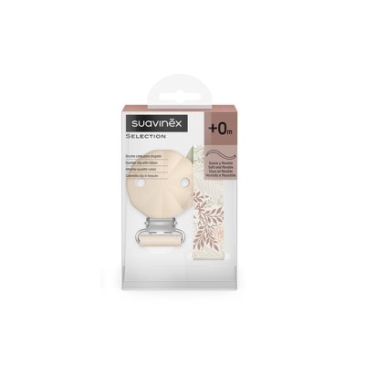 Suavinex Poetry Klip na dudlík se stuhou - Krémový - obrázek