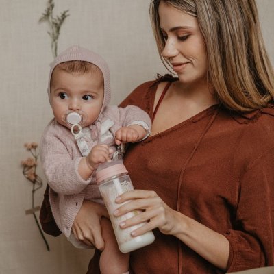 Suavinex Poetry Klip na dudlík se stuhou - Růžový - obrázek