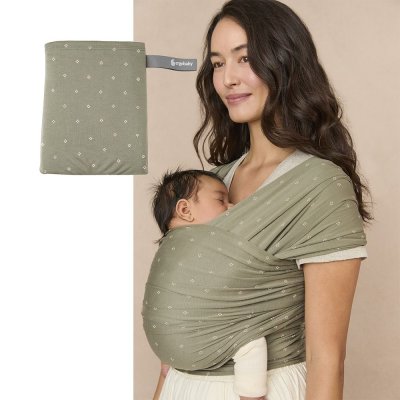 Ergobaby šátek Aura Wrap Knit - Olive Diamonds - obrázek