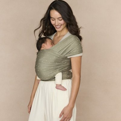 Ergobaby šátek Aura Wrap Knit - Olive Diamonds - obrázek