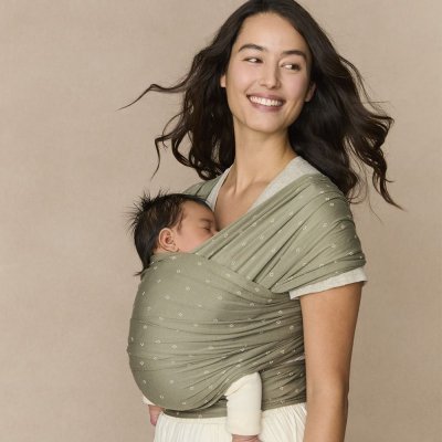 Ergobaby šátek Aura Wrap Knit - Olive Diamonds - obrázek