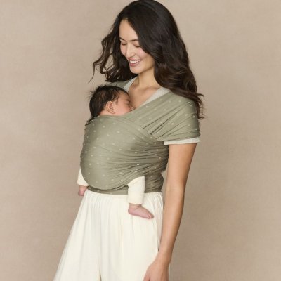 Ergobaby šátek Aura Wrap Knit - Olive Diamonds