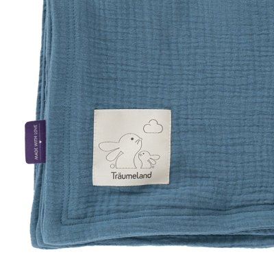 Träumeland Mušelínová deka 100 x 75 cm - Jeansblau - obrázek