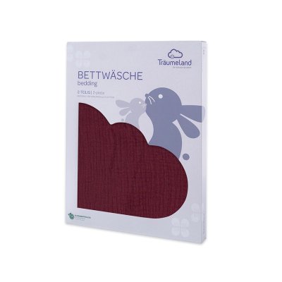 Träumeland Povlečení Musselin 100/135 + 40/60 - Beerenrot - obrázek