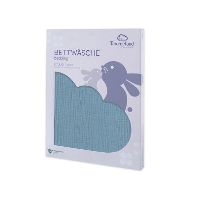 Träumeland Povlečení Musselin 100/135 + 40/60 - Jeansblau - obrázek