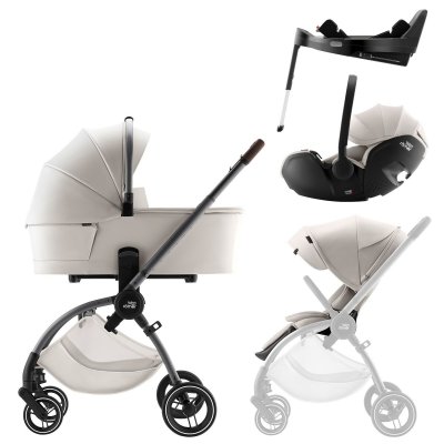 Britax Römer Rio Set Kompletní kočárek + Autosedačka Baby-Safe Pro + Základna 5Z Lux - Soft Taupe