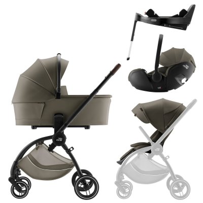Britax Römer Rio Set Kompletní kočárek + Autosedačka Baby-Safe Pro + Základna 5Z Lux - Urban Olive