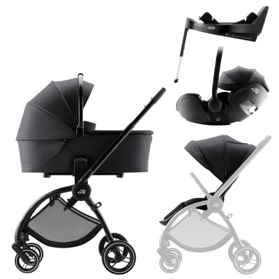 Britax Römer Rio Set Kompletní kočárek + Autosedačka Baby-Safe Pro + Základna 5Z Style - Black