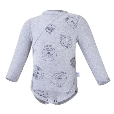 Little Angel Novorozenecká sada smyk Outlast® - Šedý melír/Zvířátka, vel. 62 - obrázek