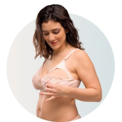 Carriwell Mateřská a kojící podprsenka Soft as Silk - Béžová, vel. XL - obrázek