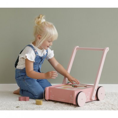 Little Dutch vozíček s kostkami - Pink - obrázek