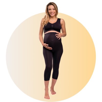 Carriwell Těhotenské podpůrné legíny 3/4 - Černé, vel. S - obrázek