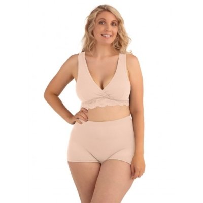 Carriwell Křížená kojící podprsenka vhodná i ke spaní - Béžová, vel. XL - obrázek