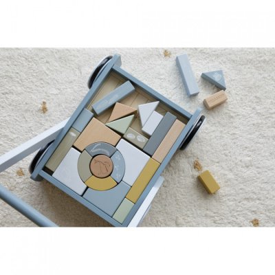 Little Dutch vozíček s kostkami - Blue - obrázek