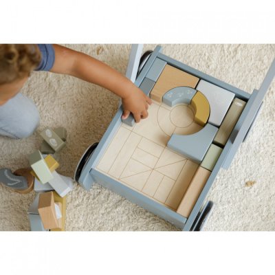 Little Dutch vozíček s kostkami - Blue - obrázek