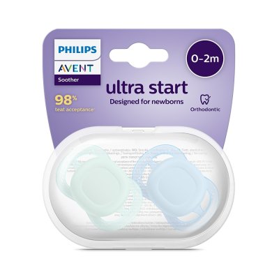 Philips Avent Šidítko Ultrastart Neutral, 0 - 2 m - Chlapec, 2 ks - obrázek