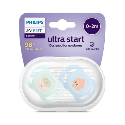 Philips Avent Šidítko Ultrastart Obrázek, 0 - 2 m - Chlapec, 2 ks - obrázek