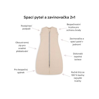 Sleepee Celoroční spací pytel/Zavinovačka 2v1 - Pink - obrázek