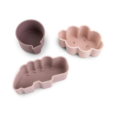 Done by Deer Silikonové mističky 3 ks Happy Clouds - Růžové