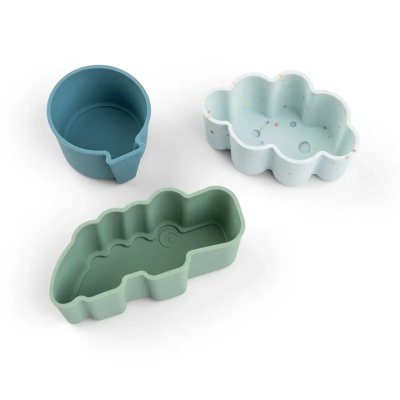 Done by Deer Silikonové mističky 3 ks Happy Clouds - Modré