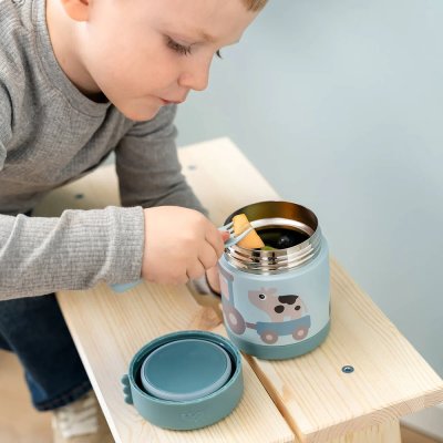 Done by Deer Dětská termonádoba Tiny Farm - Modrá - obrázek