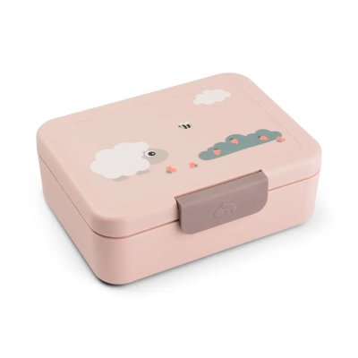 Done by Deer Dětská svačinová krabička Tiny Farm - Růžová