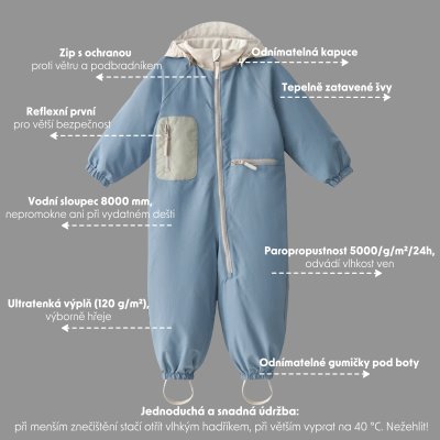 Leokid Kombinéza Color Kit - Blue Swell, vel. 3 - 4 roky (vel. 98) - obrázek