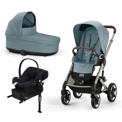 Cybex Výhodný set Talos + Lůžko + Autosedačka se základnou Black - Stormy Blue