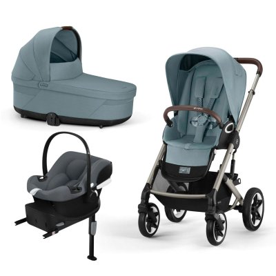 Cybex Výhodný set Talos + Lůžko + Autosedačka se základnou Grey - Stormy Blue