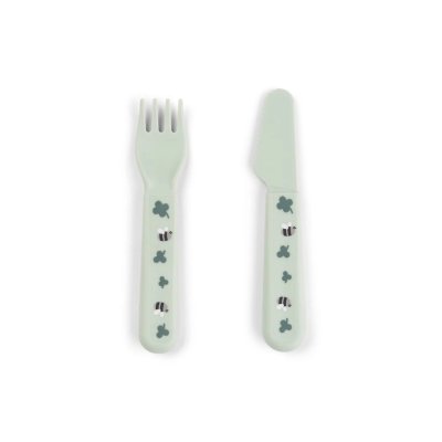 Done by Deer Dětská jídelní souprava Tiny Farm - Zelená - obrázek