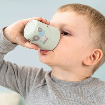 Done by Deer Dětská jídelní souprava Tiny Farm - Zelená - obrázek