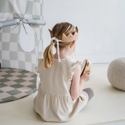 3 Sprouts Dětský stan Recycled - Checkerboard/Green - obrázek