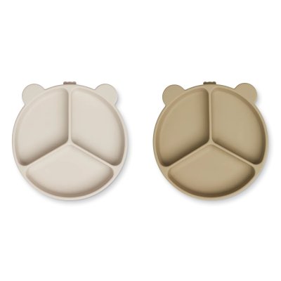 Liewood Stacy Dělený talíř s přísavkou 2 ks - Sandy/Oat