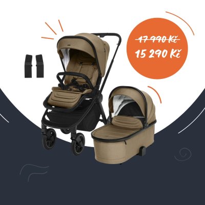 Zopa Set Move Cross 3 + hluboká korba Move XL 3 + adaptéry - Toffee Brown