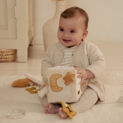 Little Dutch Textilní kostka s aktivitami - Newborn Naturals - obrázek