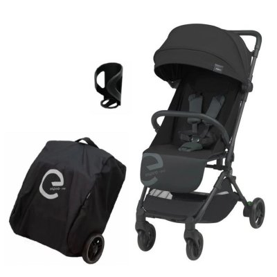 Espiro Pop Sportovní kočárek + DÁREK Držák na nápoje a cestovní taška - Black Lucerice