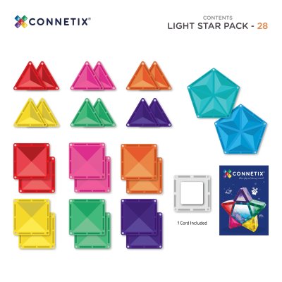 Connetix Magnetická stavebnice - Light Star Pack, 28 ks - obrázek
