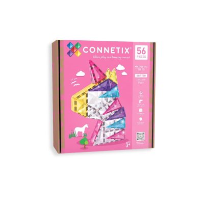Connetix Magnetická stavebnice - Glitter Unicorn Pack, 56 ks