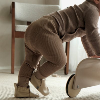 Lodger Kožené capáčky - Beige, vel. 12 - 15 měsíců