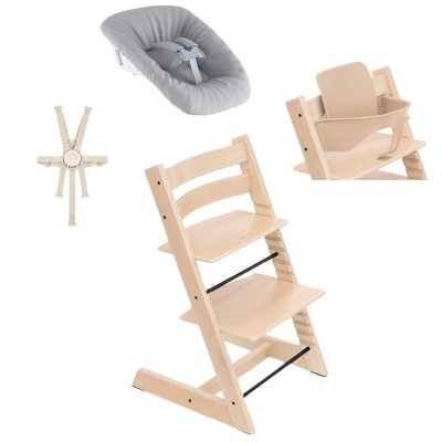 Stokke Tripp Trapp Židlička + Baby set + Newborn set + Pásy Harness - Natural