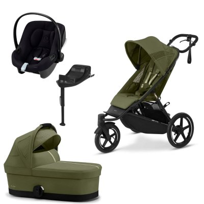 Cybex Výhodný set Avi Spin + Lůžko + Autosedačka se základnou - Moss Green