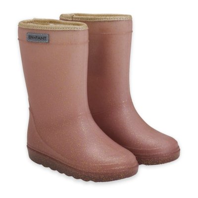 En Fant Dětské termo holínky Glitter - Rose Taupe, vel. 22
