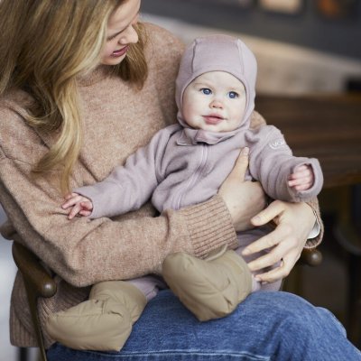 Voksi Zateplené látkové botičky - Dark Sand Light Grey, vel. 0 - 12 m - obrázek